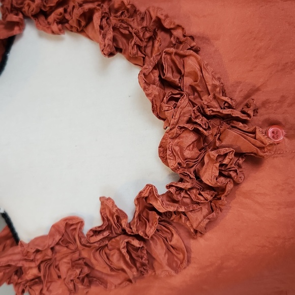 J. Crew‎ Factory 100% Silk Sleeveless Ruffle Blouse Size 2 - Picture 3 of 6